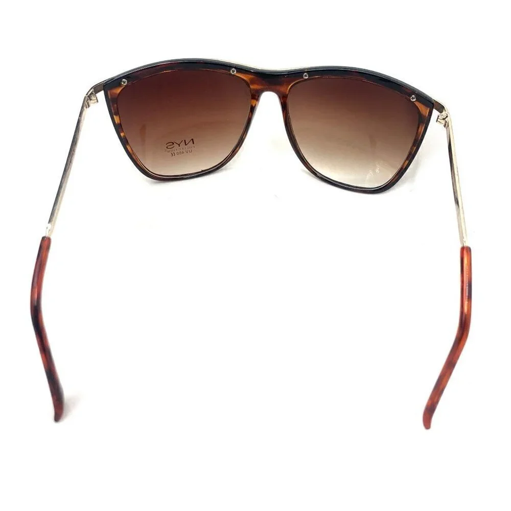 NYS Collection Oversized Women's Visor Sunglasses Brown/Gold, Gradient Lenses
